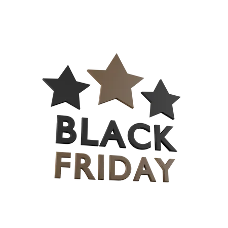 Black Friday Text  3D Icon