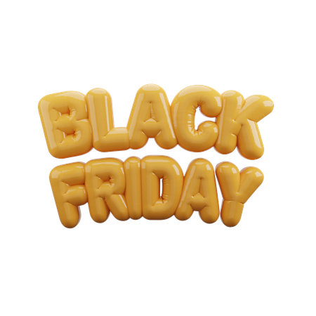 Black Friday text typography balloons  3D Icon