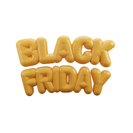 Black Friday text typography balloons  3D Icon