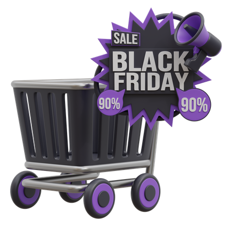 Schwarzer Freitags-Trolley  3D Icon
