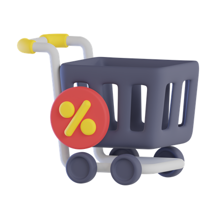 Black Friday Trolley  3D Icon