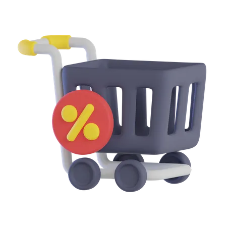 Black Friday Trolley  3D Icon