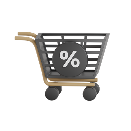 Black Friday Trolley  3D Icon