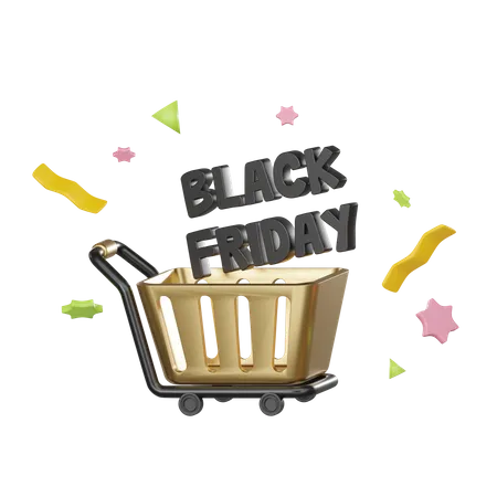 3 D Render Shopping Trolley 3D Icon