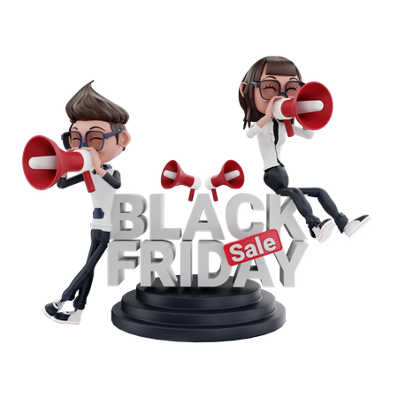 Marketing des soldes du vendredi noir  3D Illustration