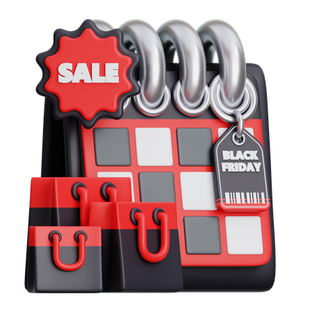 Datum des Black Friday-Verkaufs  3D Icon