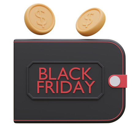 Black Friday Wallet  3D Icon