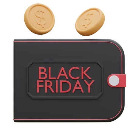 Black Friday Wallet  3D Icon