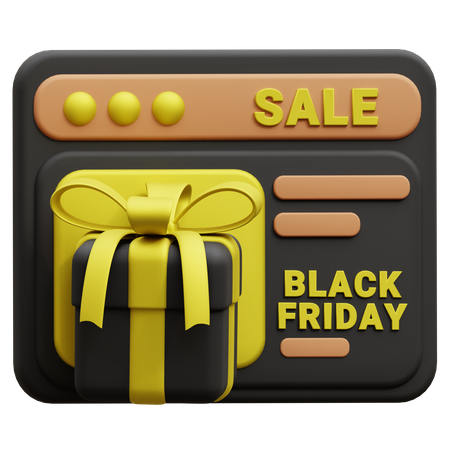 Black Friday Website  3D Icon