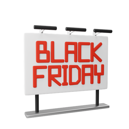 Black Friday Werbetafel  3D Illustration