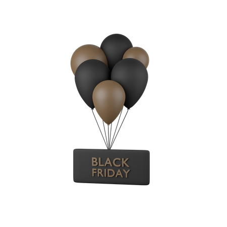 Black Friday With Balloon  3D Icon