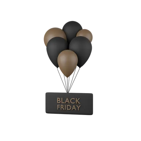Black Friday With Balloon 3D Icon