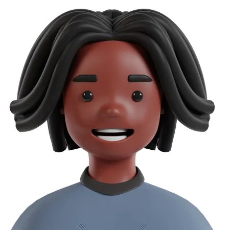 Black Girl  3D Icon