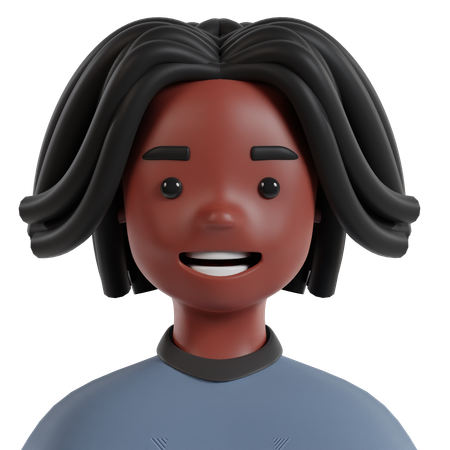 Black Girl  3D Icon