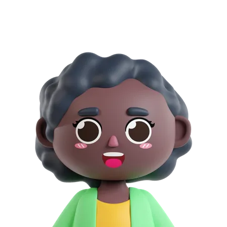 Black Girl  3D Icon