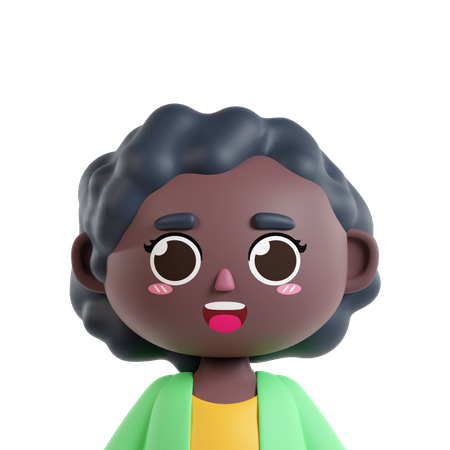 Black Girl  3D Icon