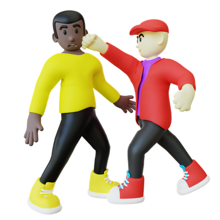 Black Guy Attacked By Man  3D Icon