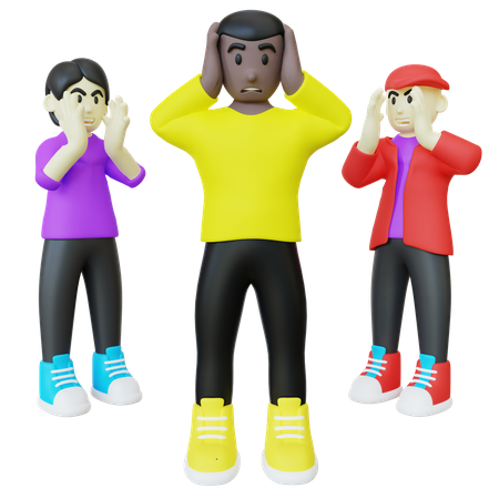 Black Guy Getting Shouted By Bully  3D Icon