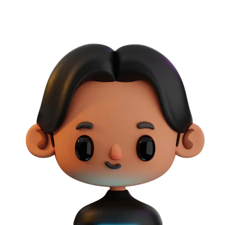 Black Hair Guy  3D Icon