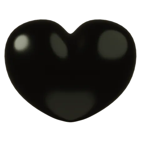 Premium PSD  Matte black heart in high resolution for decoration