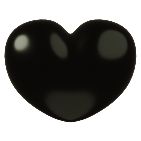 Black Heart  3D Icon