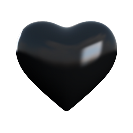 Black Heart  3D Icon