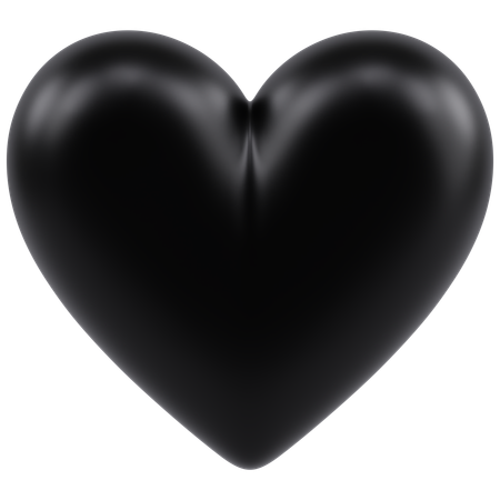 Black Heart Emoji  3D Icon