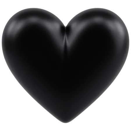 Black Heart Emoji  3D Icon