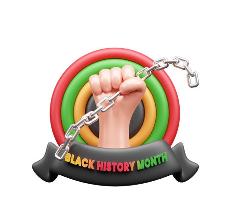 Black History Month Banner  3D Icon