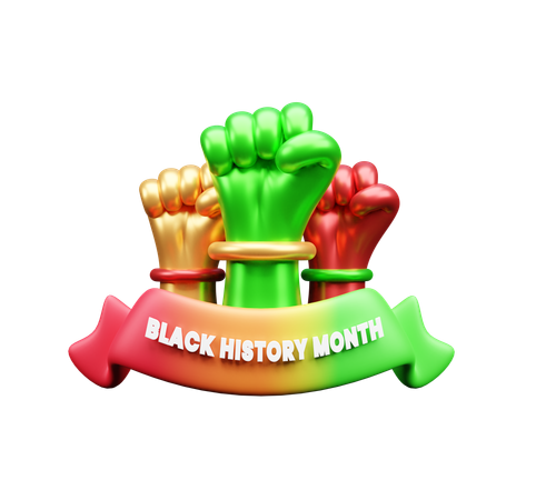 Black History Month Banner  3D Icon