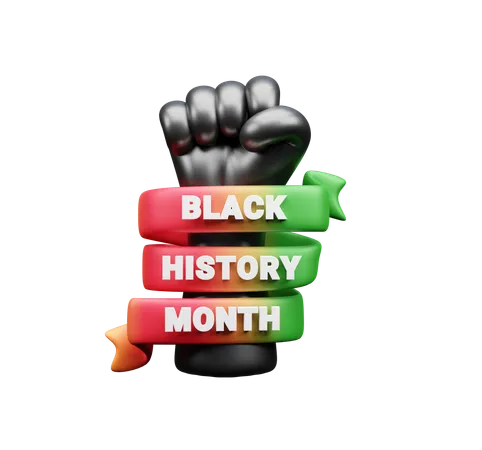 Black History Month Banner  3D Icon