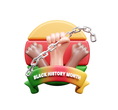 Black History Month Banner  3D Icon