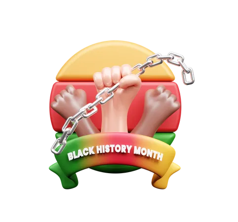 Black History Month Banner  3D Icon