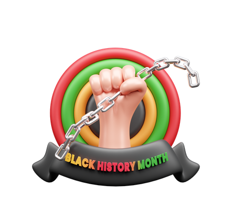 Black History Month Banner  3D Icon