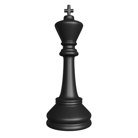 Black King Chess Piece  3D Icon