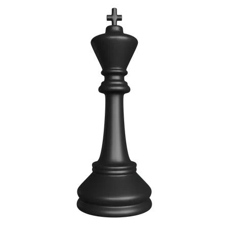 Black King Chess Piece  3D Icon