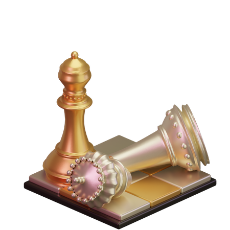 Black King kill White Bishop  3D Icon