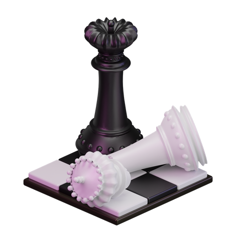 Black King kill White Queen  3D Icon