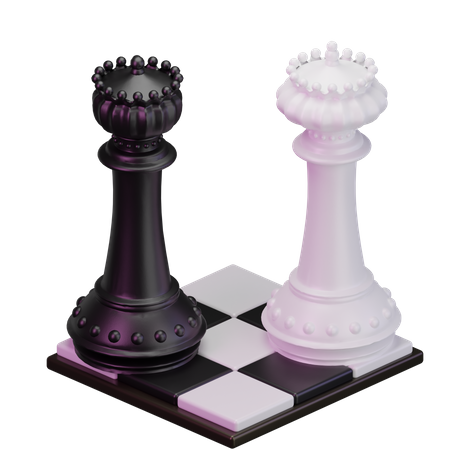 Black King vs White King  3D Icon