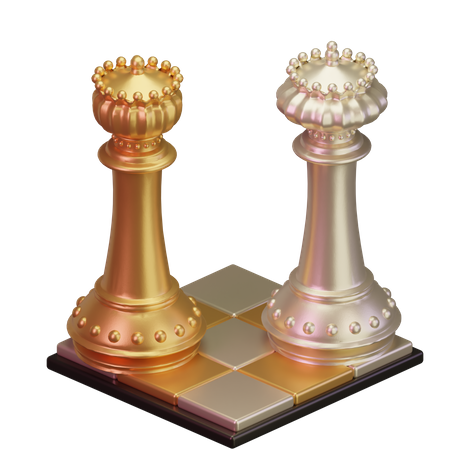 Black King vs White King  3D Icon