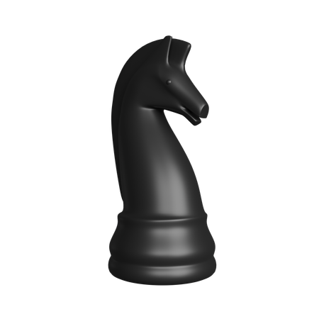 Black Knight Chess Piece  3D Icon