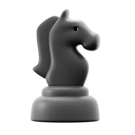 Black Knight Horse  3D Icon