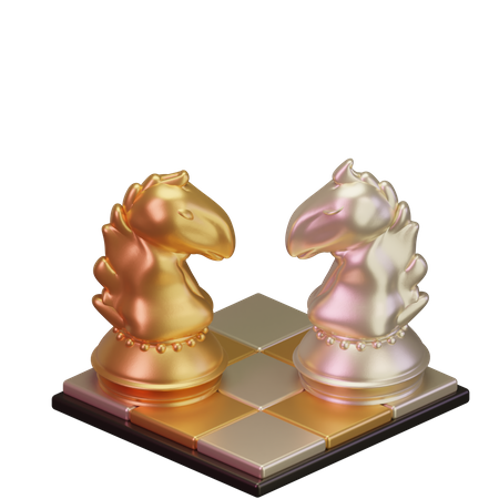 Black Knight vs White Knight  3D Icon