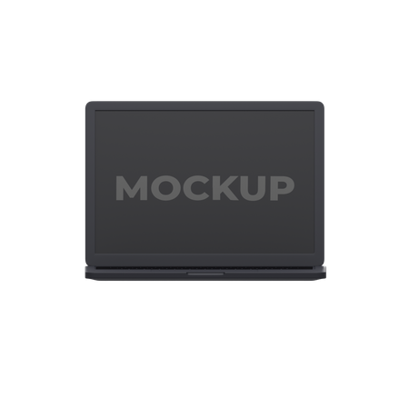 Black Laptop Mockup  3D Icon