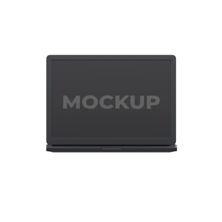 Black Laptop Mockup  3D Icon