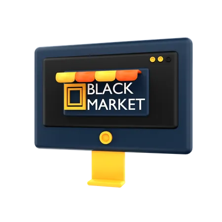 3 D Render Black Market Illustration 3D Icon