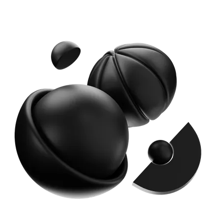 Black Matte Abstract Shape  3D Icon