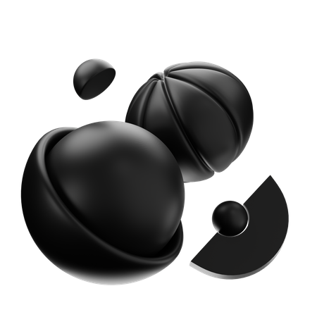 Black Matte Abstract Shape  3D Icon