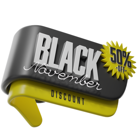 Selo novembro negro  3D Icon