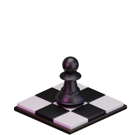 Black pawn  3D Icon